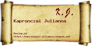 Kapronczai Julianna névjegykártya